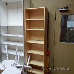 80" Blonde Bookcase w/ Adjustable Shelves
